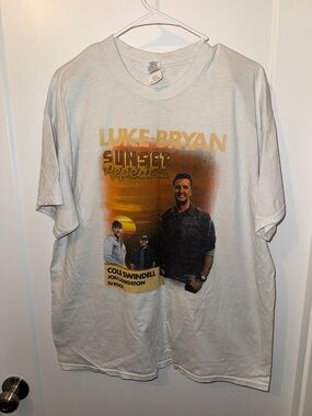 Luke Bryan Sunset Repeat Tour Graphic Tee - White